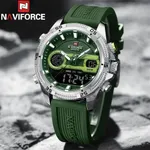 Naviforce 9223 Stainless Steel Dual Movement Military Sport Men's Watch – Dial Color: Green, Strap Color: Green  – Thumbnail 2