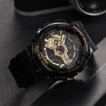 SKMEI 1688 Fashion Sport Waterproof Rubber Analog Digital Men's Watch – Dial Color: Gold, Strap Color: Black – Thumbnail 3