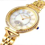 SKMEI 1658 Star Moon Dial Design Ladies Wristwatch – Dial Color: White, Strap Color: Gold  – Thumbnail 2