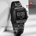 Naviforce 5047 Stainless Steel Calorie Mileage Digital Sporty Men's Watch – Dial Color: Black, Strap Color: Black – Thumbnail 2