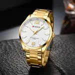 Curren 8434 Stainless Steel Analog Simple Classic Men's Watch – Dial Color: White, Strap Color: Gold  – Thumbnail 2
