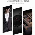 CRRJU 2258 Effortless Sophistication High Quality Black Stainless Steel Simple Casual Men's Watch – Dial Color: Red, Strap Color: Black – Thumbnail 3