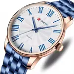 Curren 8422 Luxury Stainless Steel Quartz Analog Casual Style Fashion Men's Watch – Dial Color: White, Strap Color: Blue – Thumbnail 3