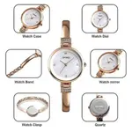 Skmei 1409 Fashion Casual Women Quartz Simple Dress Waterproof Alloy Strap Wristwatch – Dial Color: White, Strap Color: Gold  – Thumbnail 3