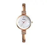 Skmei 1409 Fashion Casual Women Quartz Simple Dress Waterproof Alloy Strap Wristwatch – Dial Color: White, Strap Color: Gold  – Thumbnail 1