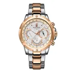 NAVIFORCE NF9196 Silver Stainless Steel Chronograph Men's Watch – Dial Color: White, Strap Color: Silver – Thumbnail 1