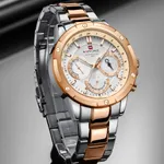 NAVIFORCE NF9196 Silver Stainless Steel Chronograph Men's Watch – Dial Color: White, Strap Color: Silver – Thumbnail 3