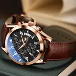 OLEVS 2878 Elite Sports Stainless Steel Chronograph Men's Analog Watch  – Dial Color: Black, Strap Color:  Brown  – Thumbnail 2
