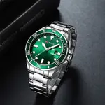 Curren 8388 High Quality Stainless Steel Belt Calendar Men's Watch – Dial Color: Green, Strap Color: Silver – Thumbnail 3