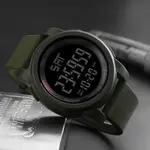 SKMEI 1257 Premium Multifunctional Digital Sporty Men's Watch – Dial Color: Black, Strap Color: Green  – Thumbnail 4