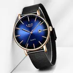 LIGE 9934 Analog Stainless Steel Mesh Belt Luxury Women's Watch – Dial Color: Blue, Strap Color: Black – Thumbnail 2