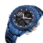 Naviforce NF9146 Double Time Waterproof Dual LCD Quartz Men's Watch  – Dial Color: Blue, Strap Color: Blue – Thumbnail 2