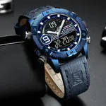 Naviforce NF9146 Double Time Waterproof Dual LCD Quartz Men's Watch  – Dial Color: Blue, Strap Color: Blue – Thumbnail 4