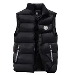 Winter Jackets Men's Sleeveless Coats Warm Cotton Padding Jacket – Color: Black, Size: L – Thumbnail 2