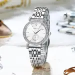 CRRJU 2494 Classic Fashion Rhinestone Diamond Movement Analog Dress  Women Watch – Dial Color: White, Strap Color: Silver – Thumbnail 3