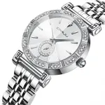 CRRJU 2494 Classic Fashion Rhinestone Diamond Movement Analog Dress  Women Watch – Dial Color: White, Strap Color: Silver – Thumbnail 2