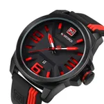 NAVIFORCE 9098 Quartz Sport Waterproof Silicone Men's Watch – Dial Color: Red, Strap Color: Black – Thumbnail 2