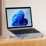 Aluminum Alloy Adjustable and Foldable Air-Ventilated Laptop Stand – Color: White – Thumbnail 6