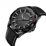 NAVIFORCE NF8023 Luxury Military Leather Sport Quartz Men's Watch – Dial Color: Black, Strap Color: Black – Thumbnail 2