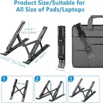 Laptop Stand Adjustable Aluminum Alloy Foldable Stand for 10-17 inch Tablets Notebook Laptop – Color: Black – Thumbnail 2