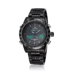 Naviforce NF9024 Luxury Stainnless Steel Dual Display Sport Men's Watch – Dial Color: White, Strap Color: Black – Thumbnail 1