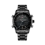 Naviforce NF9024 Luxury Stainnless Steel Dual Display Sport Men's Watch – Dial Color: White, Strap Color: Black – Thumbnail 3