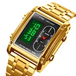 SKMEI 1868 Multiple Time Digital Analog Men's Watch – Dial Color: Gold, Strap Color: Gold – Thumbnail 2