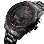 Naviforce NF9024 Luxury Stainnless Steel Dual Display Sport Men's Watch – Dial Color: Red, Strap Color: Black – Thumbnail 2
