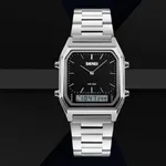 Skmei 1220 Stianless Steel Dual Display Digital Men's Watch – Dial Color: Black, Strap Color: Silver – Thumbnail 3
