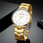 Curren 8321 High Quality Stainless Steel Waterproof Analog Men's Watch – Dial Color: White, Strap Color: Gold – Thumbnail 2