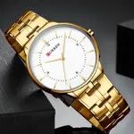 Curren 8321 High Quality Stainless Steel Waterproof Analog Men's Watch – Dial Color: White, Strap Color: Gold – Thumbnail 3