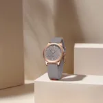 NAVIFORCE 5051 Fashion Women’s Watch 30m Waterproof Silicone Strap Casual Commuter Quartz Ladies Watch – Dial Color: Grey, Strap Color: Grey – Thumbnail 3