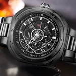 Naviforce NF9141 Luxury Stainless Steel Chronograph Men's Watch  – Dial Color: Black, Strap Color: Black – Thumbnail 4