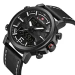 NAVIFORCE 9135 Analog LED Digital Dual Display Sports Men's Watch – Dial Color: Black, Strap Color: Black – Thumbnail 2