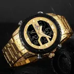 Naviforce NF9138 Luxurious Stainless Steel Men's Watch – Dial Color: Gold, Strap Color: Gold  – Thumbnail 4