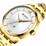 Curren 8356 Luxury Stainless Steel Analog Men's Watch – Dial Color: White Gold, Strap Color: Gold – Thumbnail 2