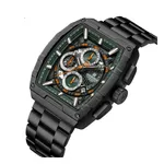 Naviforce 8066 High Quality Stainless Steel Chronograph Analog Men's Watch – Dial Color: Black, Strap Color: Black – Thumbnail 2