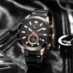 Curren-8417 High Quality Stainless Steel Luminous Men's Watch – Dial Color: Black, Strap Color: Black – Thumbnail 4