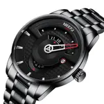 Nibosi 2509 High Quality Stainless Steel Fashion Men's Watch – Dial Color: Black, Strap Color: Black – Thumbnail 2