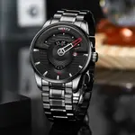 Nibosi 2509 High Quality Stainless Steel Fashion Men's Watch – Dial Color: Black, Strap Color: Black – Thumbnail 3