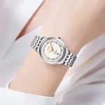 SKMEI 9272 Stainless Steel Buckle Strap Waterproof Quartz Unisex Watch – Dial Color: White, Strap Color: Silver – Thumbnail 4