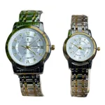 Poedagar 936 Couple Watch - Silver Gold With Premium Box – Dial Color: Silver, Strap Color: Gold – Thumbnail 1