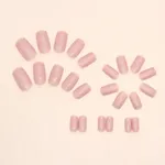 24Pcs Pink Fake Nails with Glue DIY Art Design Artificial False Nails – Thumbnail 3
