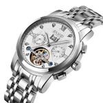 SKMEI M029 Mechanical Automatic Luxury Watch for Men – Dial Color: White, Strap Color: Silver – Thumbnail 2