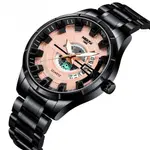 Nibosi 2383 Multifunctional Stainless Steel Fashionable Chronograph Analog Men's Watch – Dial Color: Bronze, Strap Color: Black – Thumbnail 2