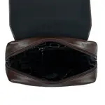 Premium Leather Brass Metal Nano Messenger Bag – Color: Brown – Thumbnail 4