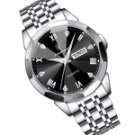 Poedagar 810 Adults Stainless Steel Men's Watch – Dial Color: Black, Strap Color: Silver – Thumbnail 2