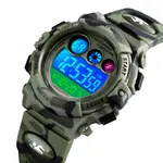 SKMEI 1547 Multifunctional Silicon Strap camouflage Digital Men's Watch – Dial Color: White, Strap Color: Green  – Thumbnail 1