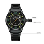 NAVIFORCE NF8044 Luminous Stainless Steel Strap Quartz Men’s Watch – Dial Color: Green, Strap Color: Black – Thumbnail 4