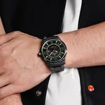NAVIFORCE NF8044 Luminous Stainless Steel Strap Quartz Men’s Watch – Dial Color: Green, Strap Color: Black – Thumbnail 5